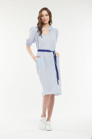 365 DAYS Mini Check Lily Dress - Sky Blue DRESS - Zabecca Living