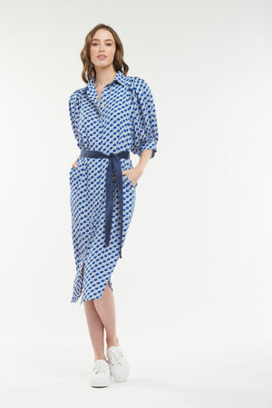 365 DAYS Printed Lily Dress - Bella Blue DRESS - Zabecca Living