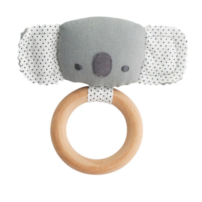 ALIMROSE Baby Koala Teether Rattle - Grey BABY (0-12 Mths) - Zabecca Living