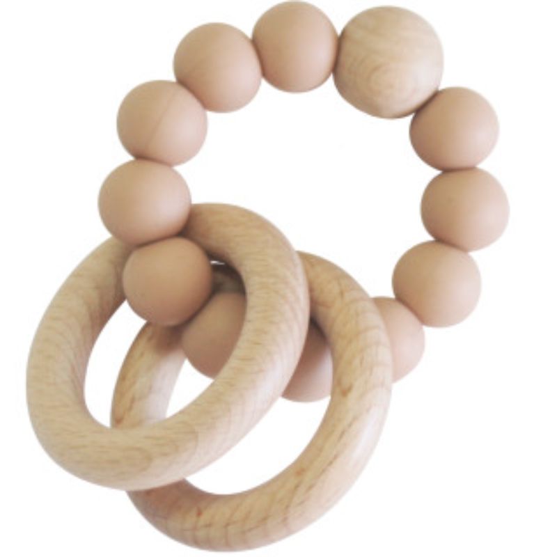 ALIMROSE Beechwood Teether Rings Set - Apricot BABY (0-12 Mths) - Zabecca Living