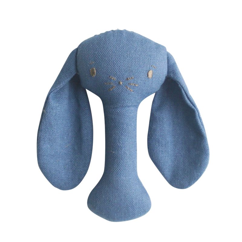 ALIMROSE Bobby Bunny Stick Rattle - Chambray Linen BABY (0-12 Mths) - Zabecca Living