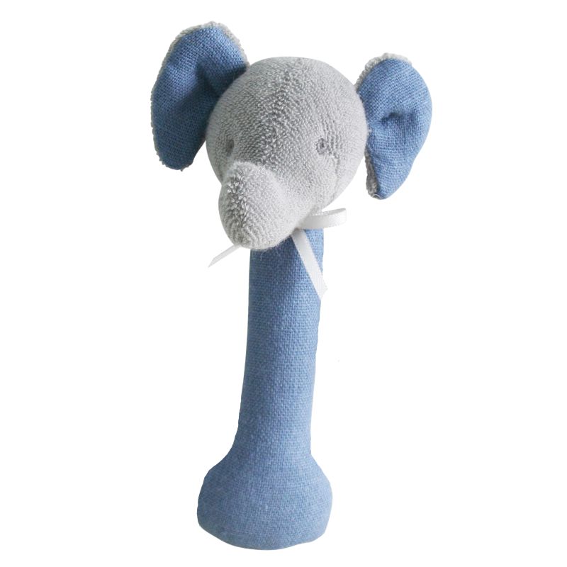 ALIMROSE Elephant Stick Rattle - Linen Chambray BABY (0-12 Mths) - Zabecca Living