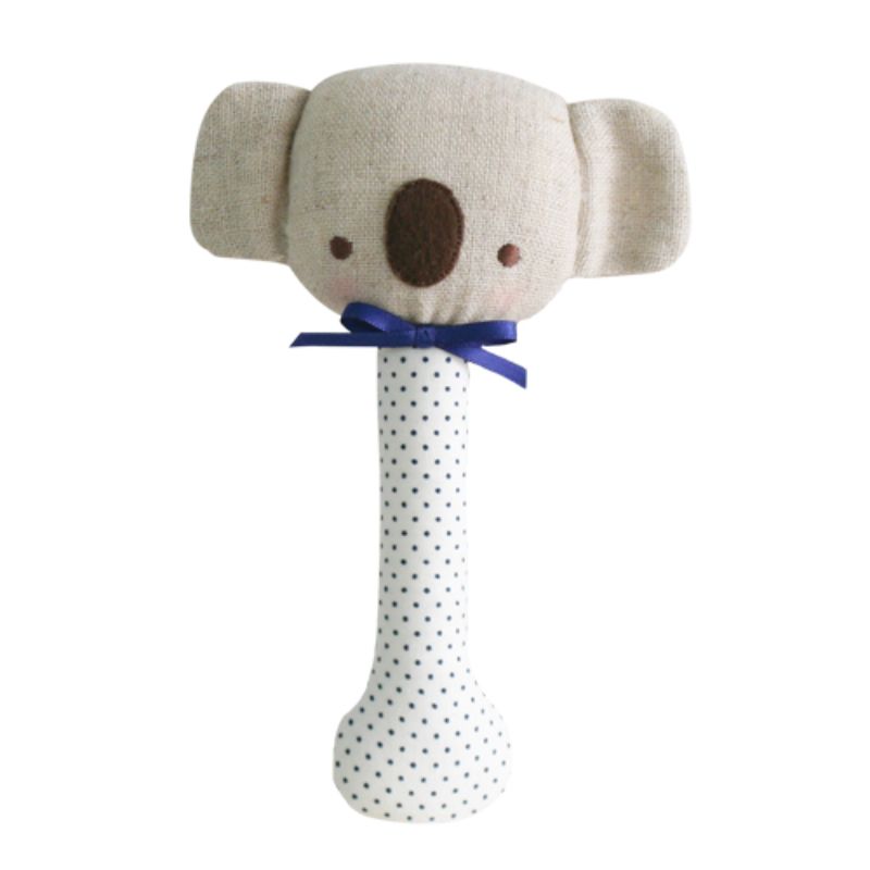 ALIMROSE Koala Stick Rattle - Navy Spot BABY (0-12 Mths) - Zabecca Living