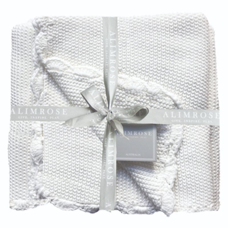 ALIMROSE Organic Mini Moss Stitch Baby Blanket - Ivory BABY BLANKET - Zabecca Living