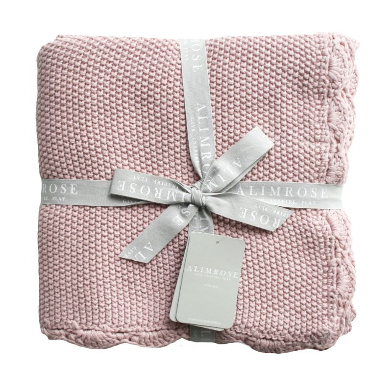 ALIMROSE Organic Mini Moss Stitch Baby Blanket - Pink BABY BLANKET - Zabecca Living