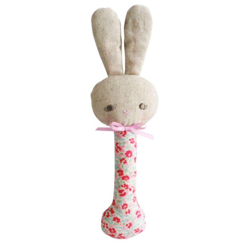 ALIMROSE Rosie Bunny Stick Rattle - Sweet Floral BABY (0-12 Mths) - Zabecca Living