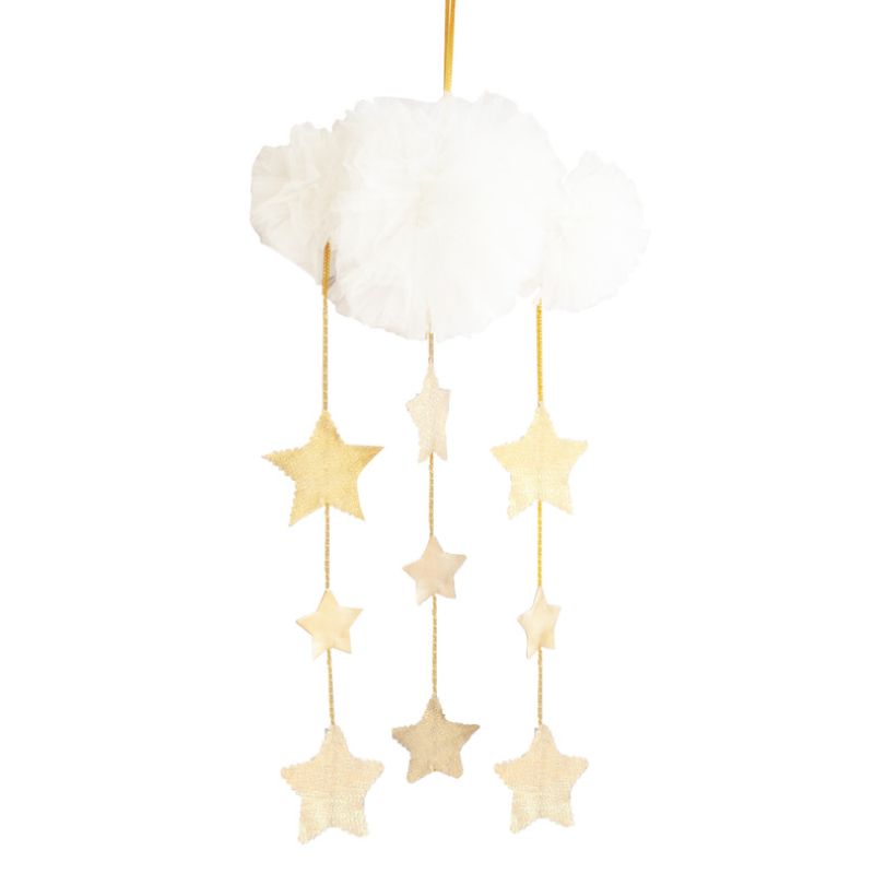 ALIMROSE Tulle Cloud Mobile - Ivory and Gold BABY (0-12 Mths) - Zabecca Living