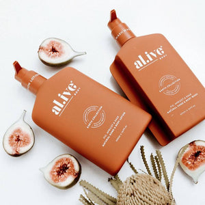 AL.IVE BODY Wash and Lotion Duo + Tray - Fig, Apricot and Sage HAND AND BODY WASH - Zabecca Living
