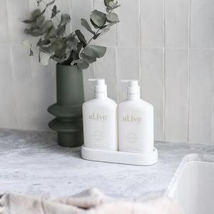 AL.IVE BODY Wash and Lotion Duo + Tray - Mango & Lychee HAND AND BODY WASH - Zabecca Living