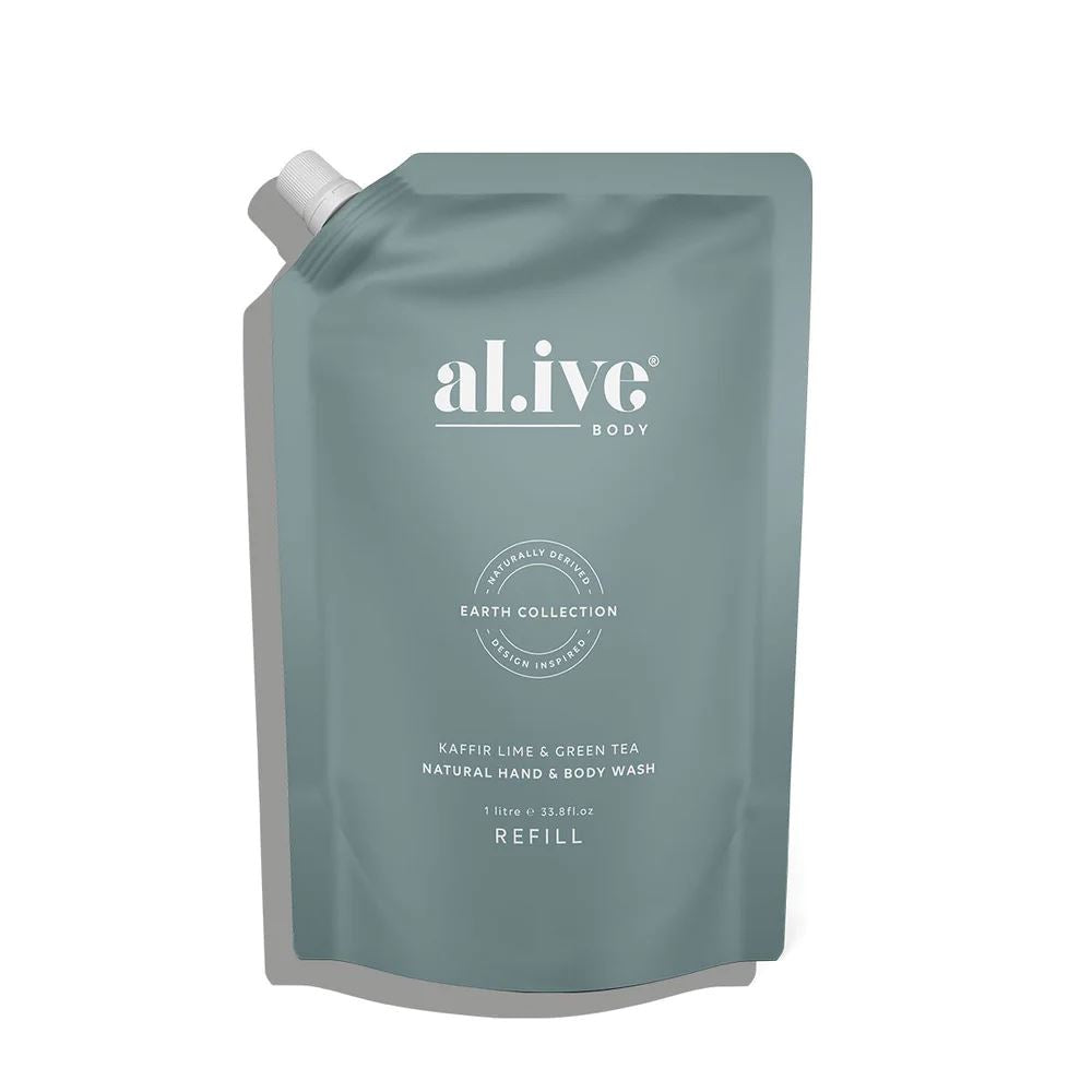 AL.IVE BODY Wash Refill - Kaffir Lime and Green Tea HAND AND BODY WASH - Zabecca Living