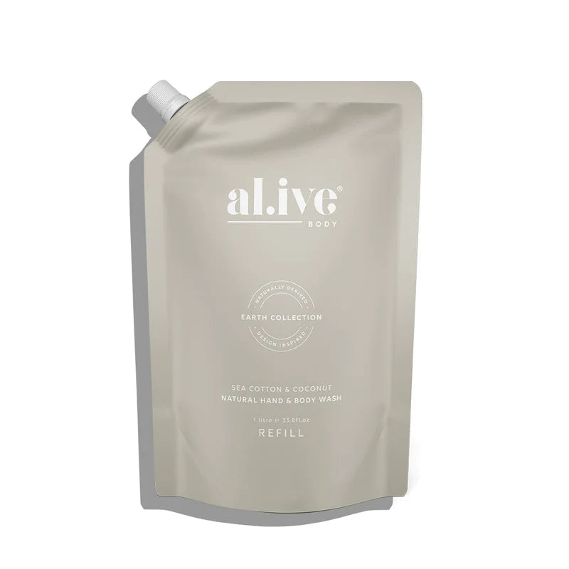 AL.IVE BODY Wash Refill - Sea Cotton and Coconut HAND AND BODY WASH - Zabecca Living
