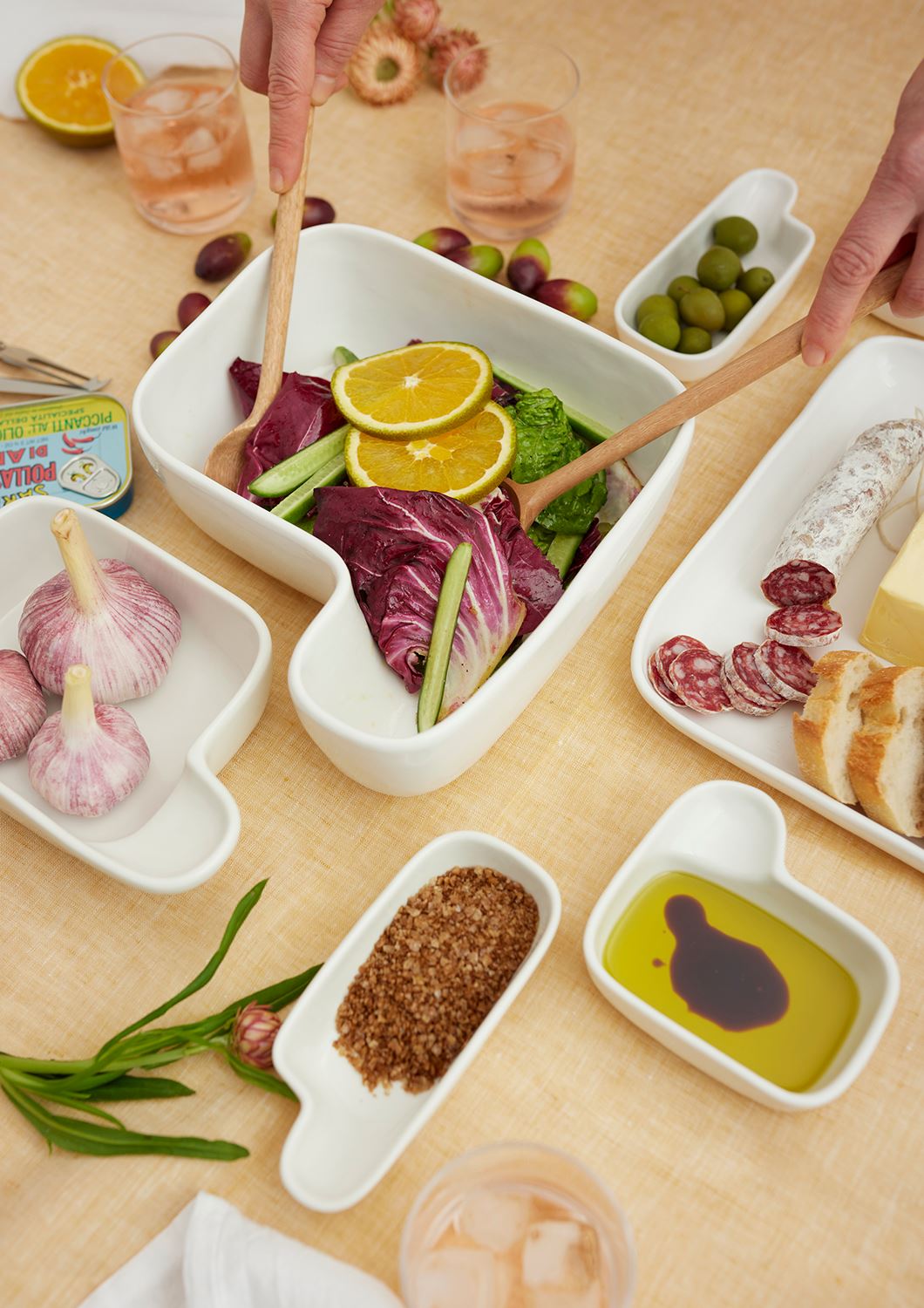 ANGUS &amp; CELESTE Art Form Salad Bowl - White KITCHEN + DINING - Zabecca Living