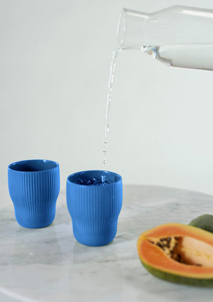 ANGUS & CELESTE Pigment Latte Cups Two Set - Cobalt COFFEE, TEA & DRINKS - Zabecca Living