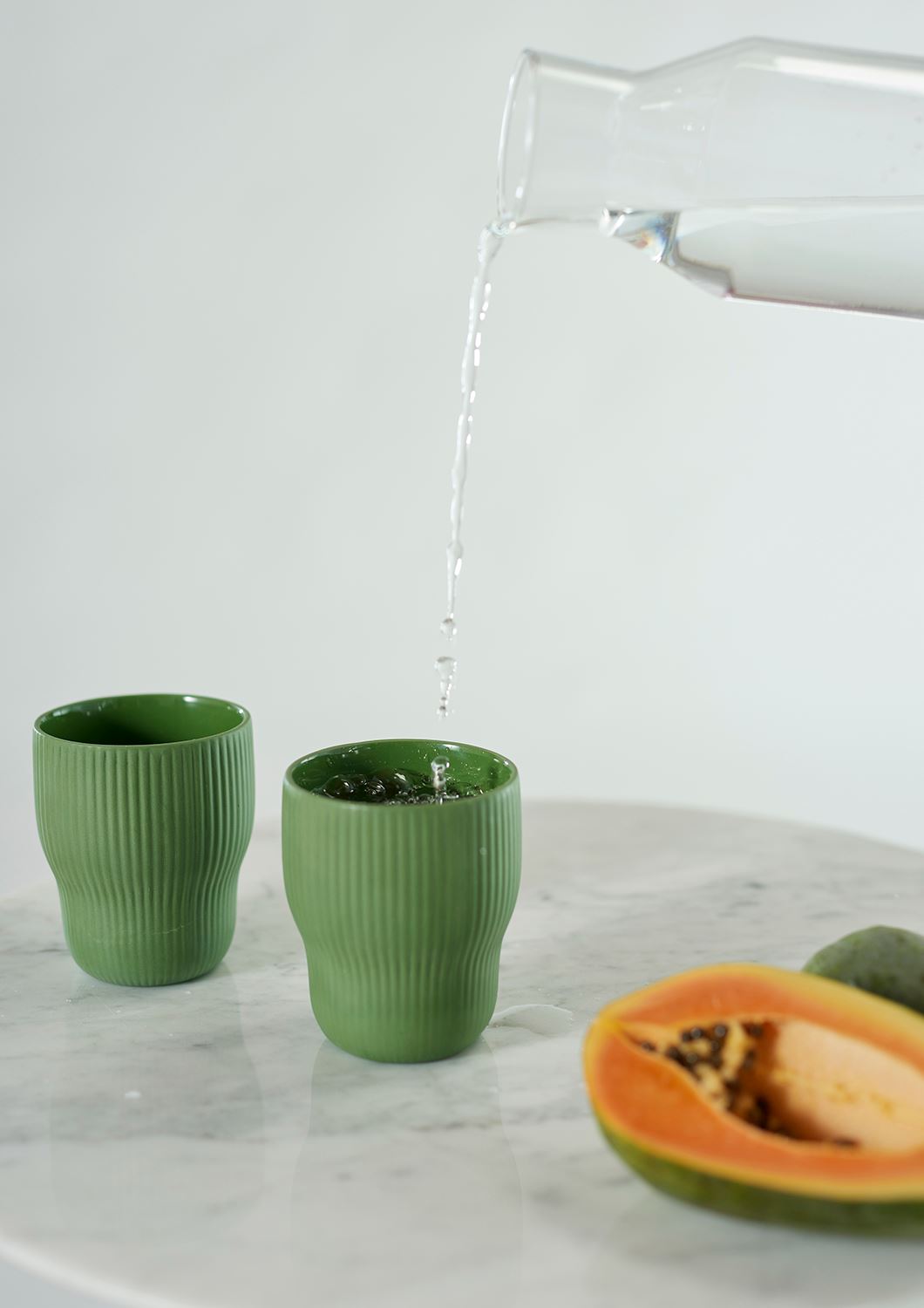 ANGUS & CELESTE Pigment Latte Cups Two Set - Forest COFFEE, TEA & DRINKS - Zabecca Living