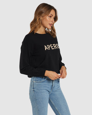 APERO The Perfect Knit Jumper - Black / Beige Jumpers + Knitwear - Zabecca Living