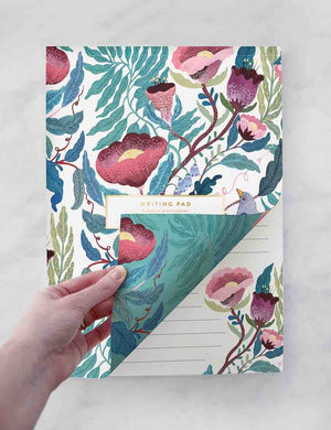 BESPOKE LETTERPRESS Blomstra A4 Writing Pad - Bird Twig Notebooks - Zabecca Living