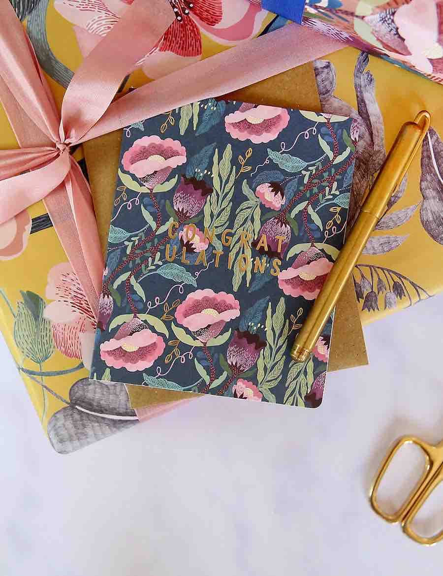 BESPOKE LETTERPRESS - Blomstra Congratualtions Birthday Card - Zabecca Living