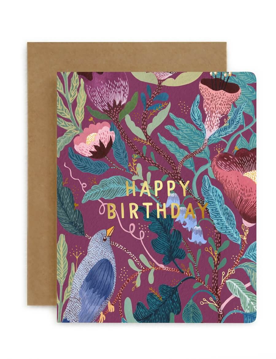 BESPOKE LETTERPRESS - Blomstra Happy Birthday Birthday Card - Zabecca Living