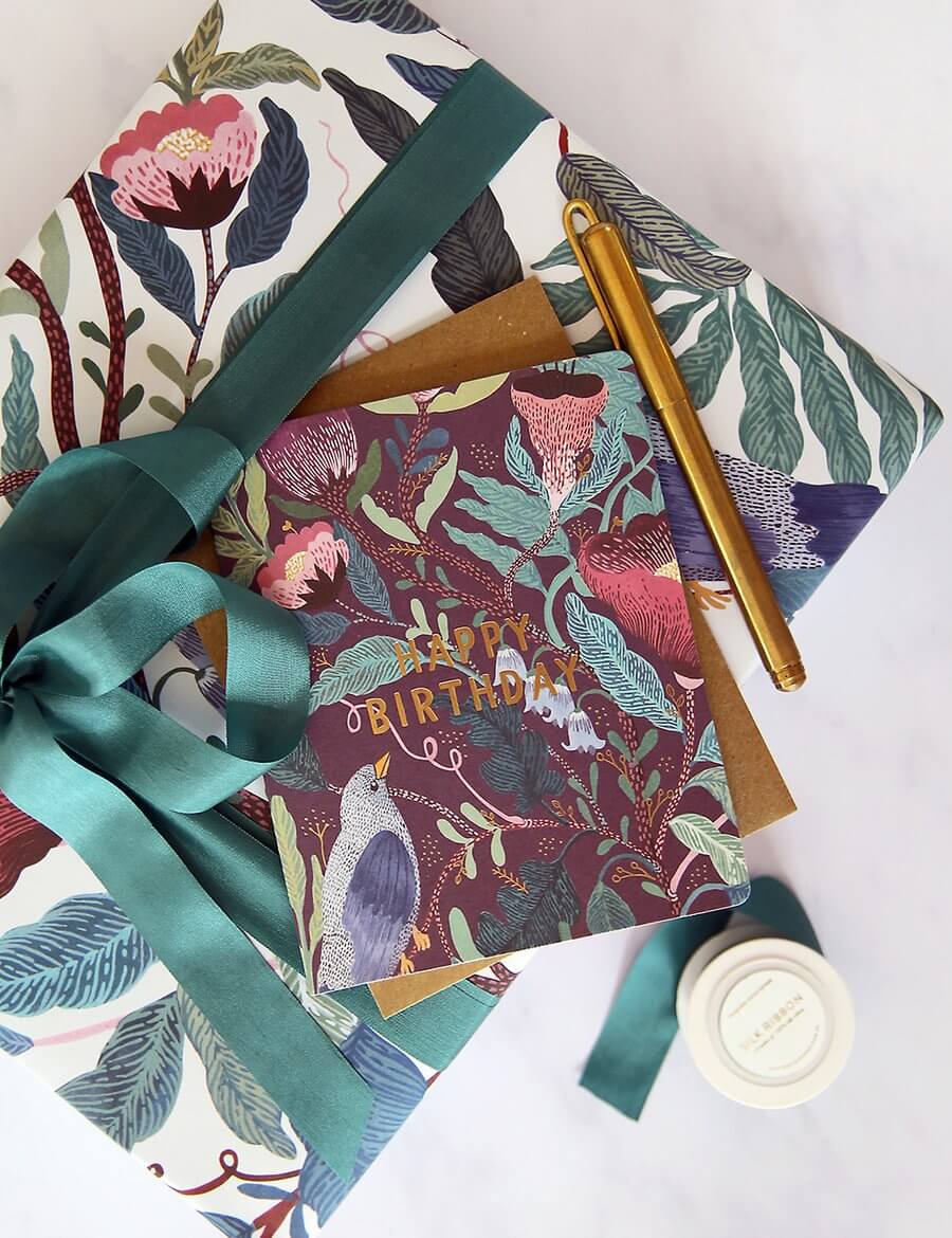 BESPOKE LETTERPRESS - Blomstra Happy Birthday Birthday Card - Zabecca Living