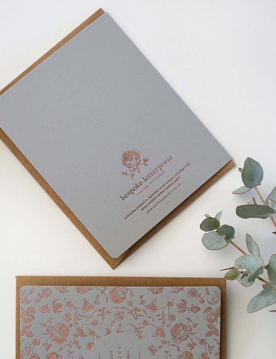 BESPOKE LETTERPRESS - Botanical With Sympathy Sympathy Card - Zabecca Living