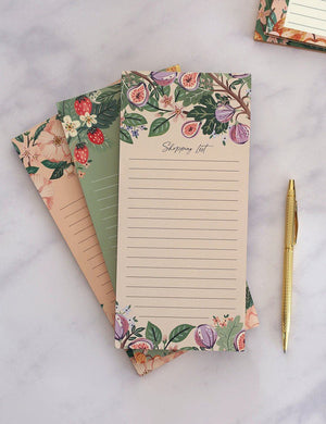 BESPOKE LETTERPRESS DL Fig Notepad - Shopping List Notebooks - Zabecca Living