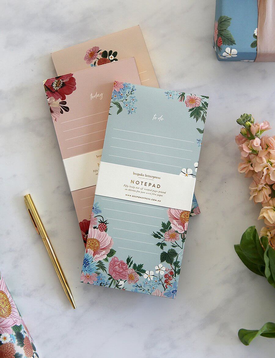 BESPOKE LETTERPRESS DL Notebook - To Do Notebooks - Zabecca Living