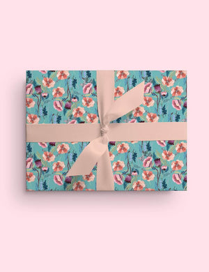 BESPOKE LETTERPRESS Double Sided Gift Wrap - Hare - Butterfly Gift Wrap - Zabecca Living