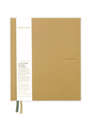 BESPOKE LETTERPRESS Heirloom Recipe Book Journal - Mustard Notebooks - Zabecca Living