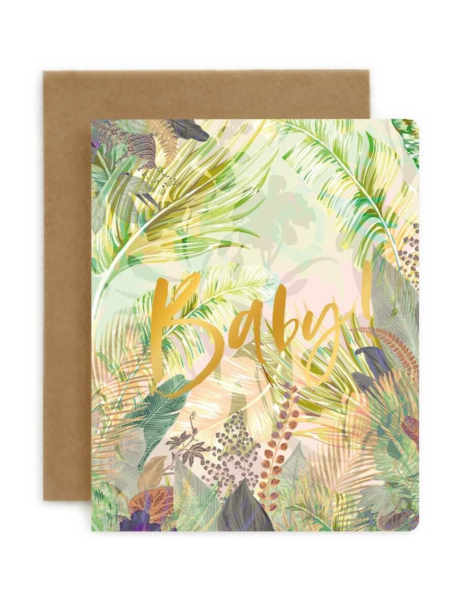 BESPOKE LETTERPRESS - Jungle Baby Baby Card - Zabecca Living