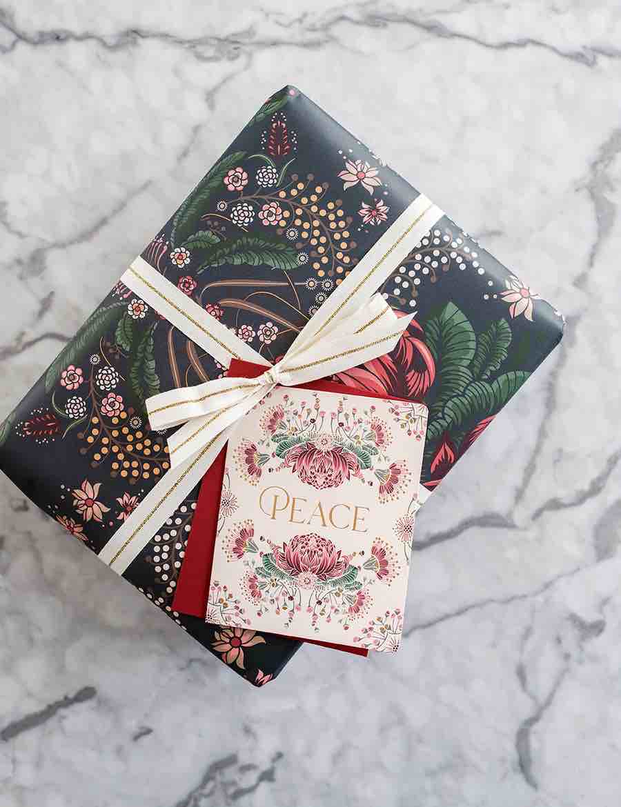 BESPOKE LETTERPRESS Peace Christmas Card - Zabecca Living