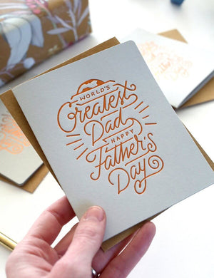 BESPOKE LETTERPRESS - World's Greatest Dad Fathers Day Card - Zabecca Living