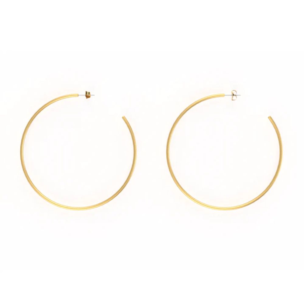 BLING BAR La Paz Hoops - Matte Gold Earrings - Zabecca Living
