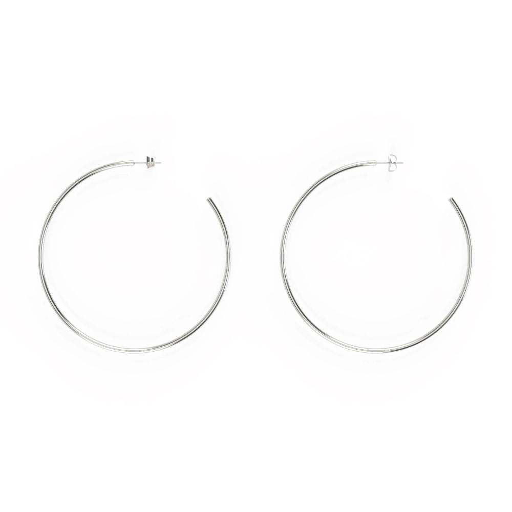 BLING BAR La Paz Hoops - Polished Silver Earrings - Zabecca Living
