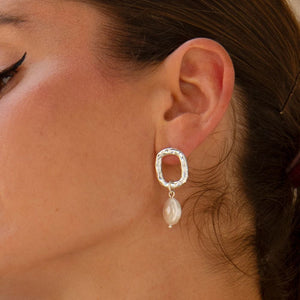 BLING BAR Nicola Pearl Stud - Silver Earrings - Zabecca Living