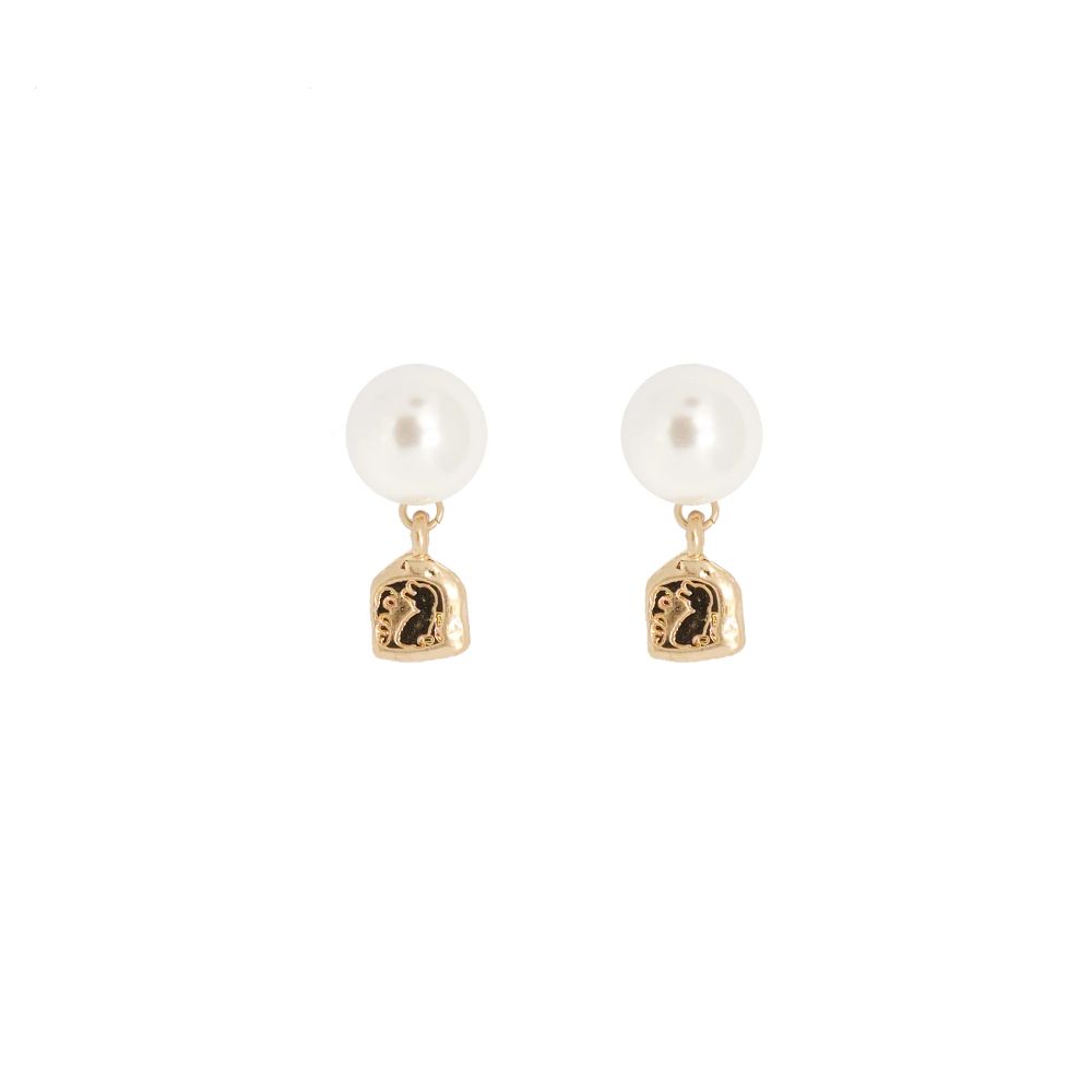 BLING BAR Zingara Pearl Studs - Gold Earrings - Zabecca Living