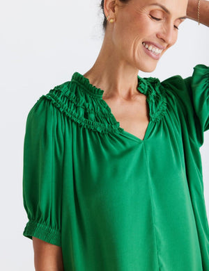 BRAVE AND TRUE Bistro Top - Emerald Shirts & Blouses - Zabecca Living