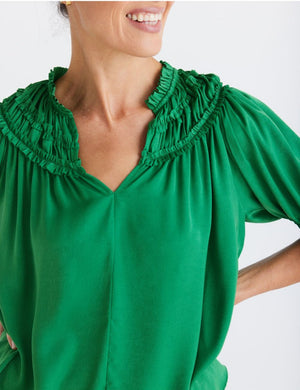 BRAVE AND TRUE Bistro Top - Emerald Shirts & Blouses - Zabecca Living