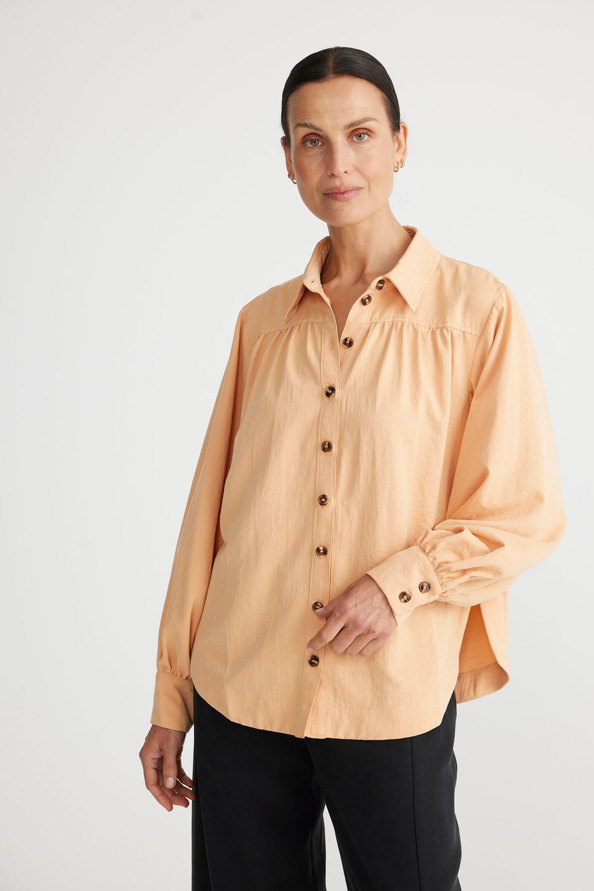 BRAVE AND TRUE Torrent Shirt - Cantelope Shirts &amp; Blouses - Zabecca Living
