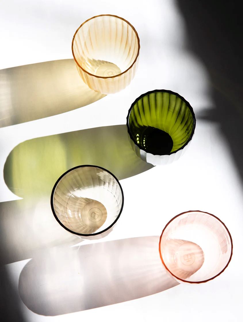 BRIAN TUNKS Cut Glass Iguassu Tumbler - Olive DRINKWARE - Zabecca Living