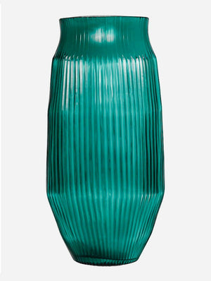 BRIAN TUNKS Cut Glass Large Vase - Turquoise VASE - Zabecca Living