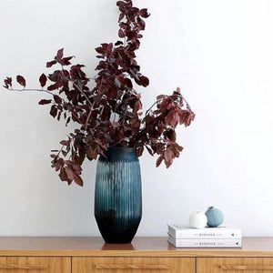 BRIAN TUNKS Cut Glass Large Vase - Turquoise VASE - Zabecca Living