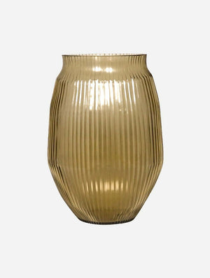 BRIAN TUNKS Cut Glass Medium Vase - Gold VASE - Zabecca Living