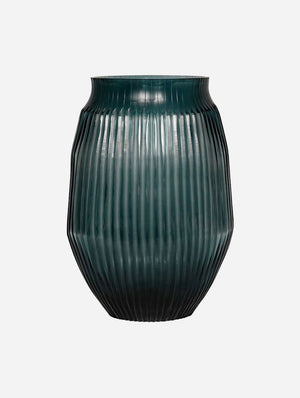 BRIAN TUNKS Cut Glass Medium Vase - Petrol VASE - Zabecca Living