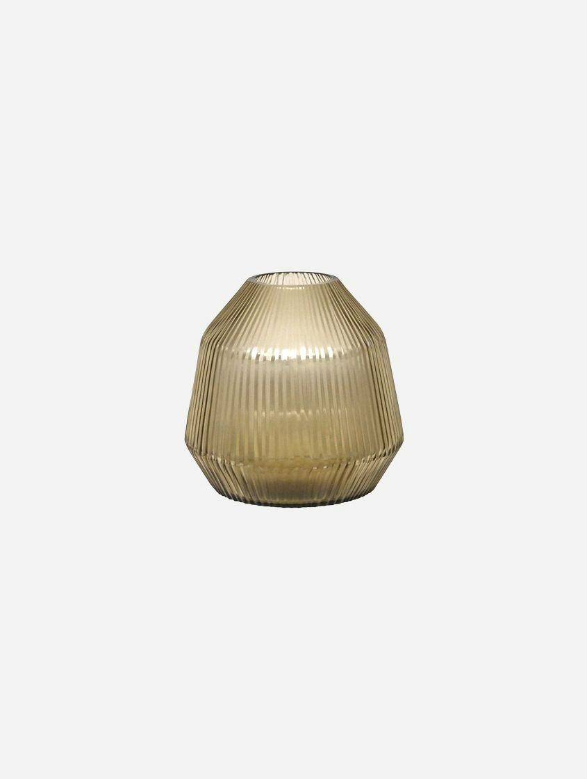 BRIAN TUNKS Cut Glass Mini Conical Vase - Gold VASE - Zabecca Living