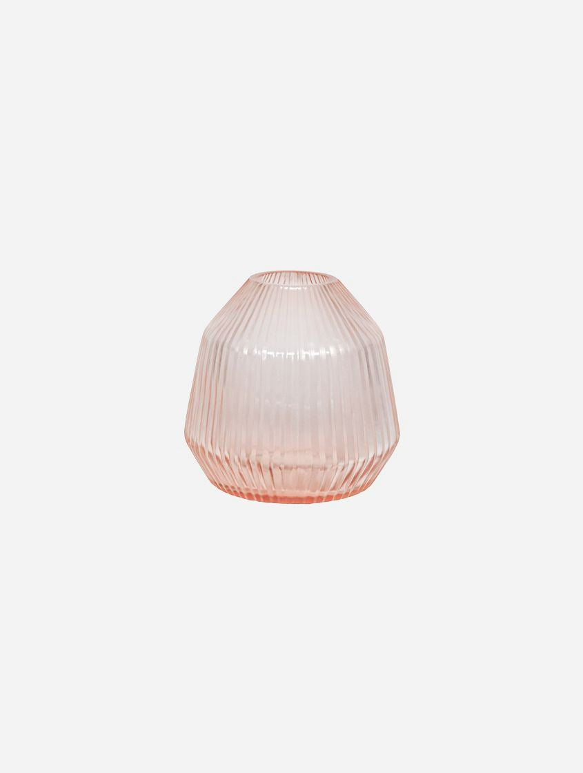 BRIAN TUNKS Cut Glass Mini Conical Vase - Peach VASE - Zabecca Living
