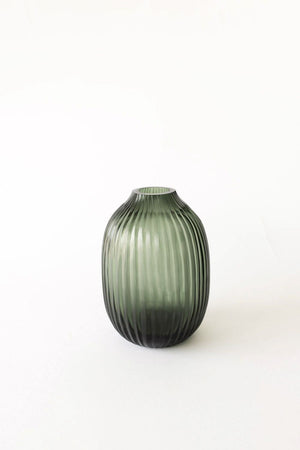 BRIAN TUNKS Cut Glass Pod Vase - Moss VASE - Zabecca Living