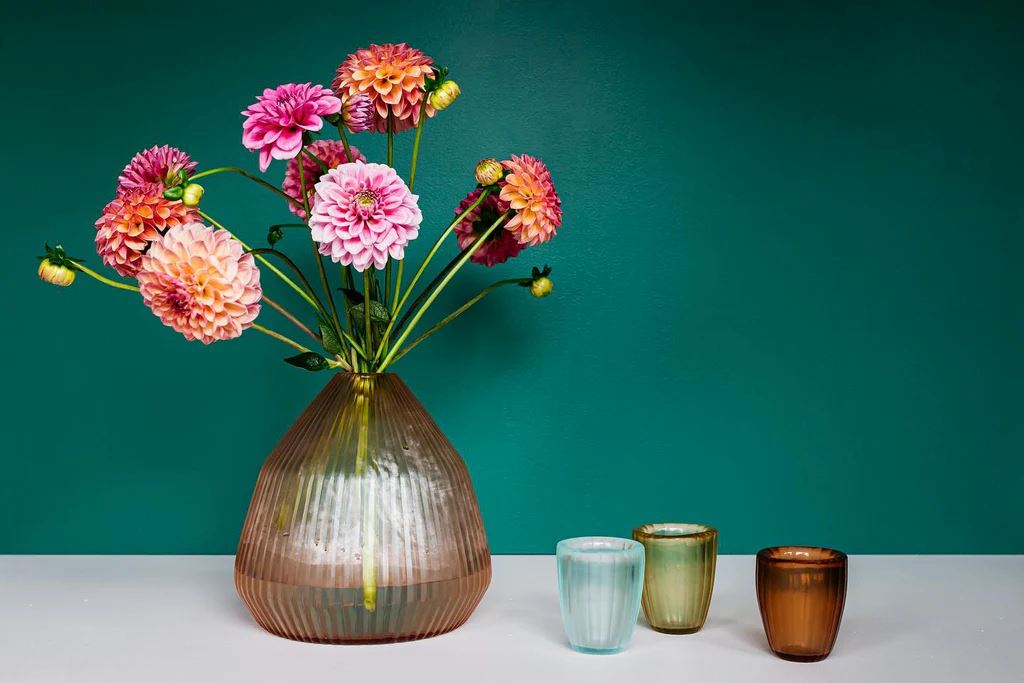 BRIAN TUNKS Cut Glass Small Conical Vase - Leaf VASE - Zabecca Living