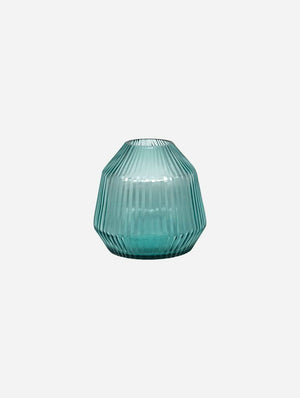 BRIAN TUNKS Cut Glass Small Conical Vase - Marine VASE - Zabecca Living