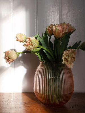 BRIAN TUNKS Cut Glass Small Vase - Blush VASE - Zabecca Living