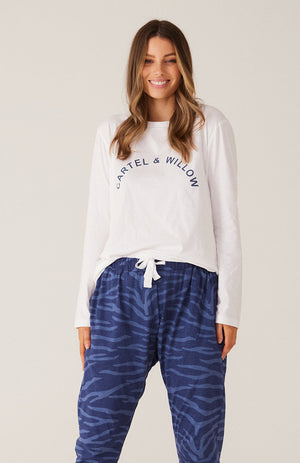 CARTEL & WILLOW Lola Long Sleeve Top - White Tees - Zabecca Living